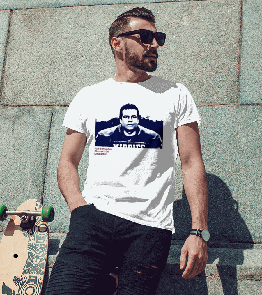 Middies Kyle Schwarber Class Of 2011 Linebacker Blue Stencil T-Shirt