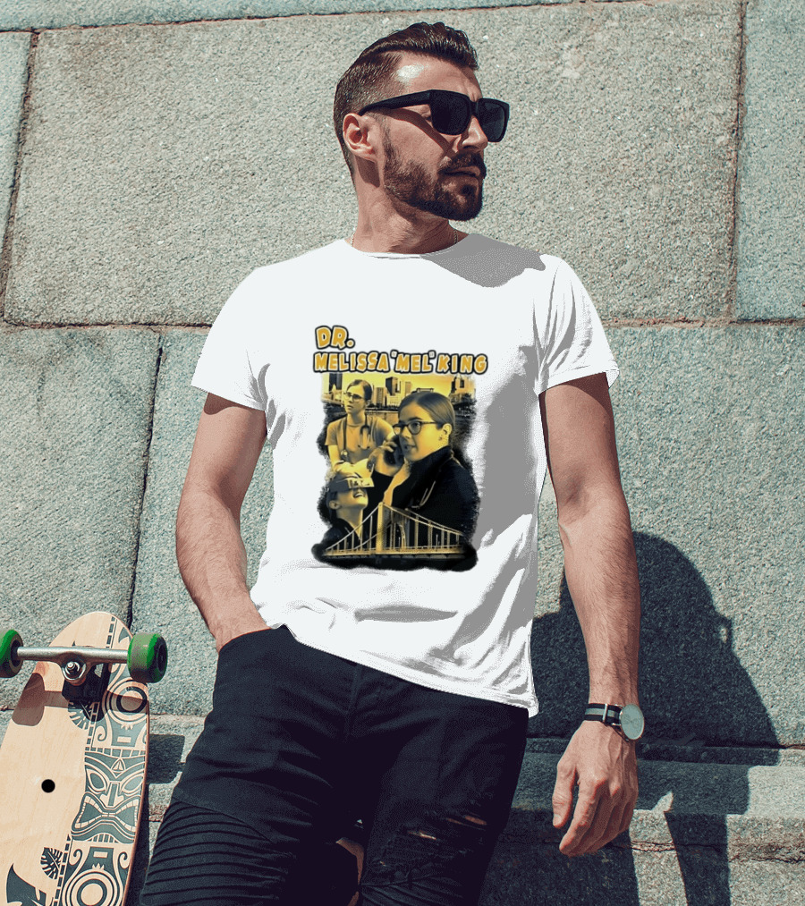 Dr Melissa Mel King Female Doctor Pittsburgh Yellow Bridge Collage T-Shirt