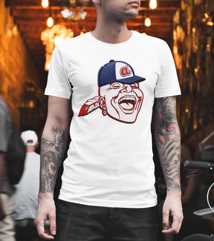 Hank Aaron Era 1970s Atlanta Braves Chief Cap T-Shirt