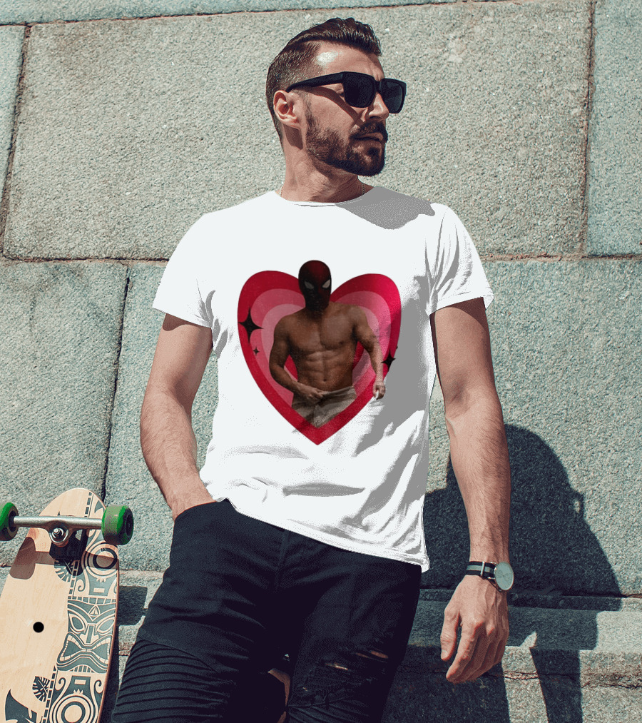 Heart Masked Bodybuilder Spidey T-Shirt