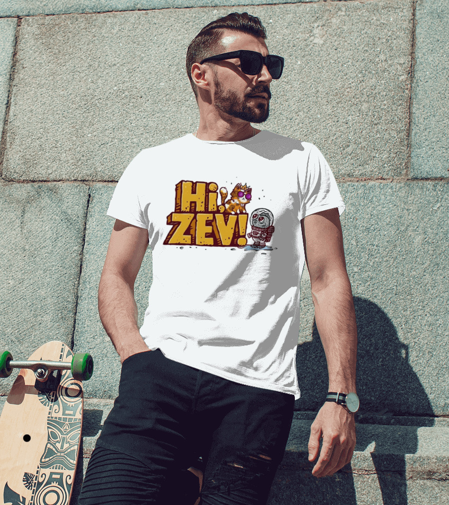 Hi Zev Cartoon Calico Cat Sunglasses Astronaut Creature T-Shirt