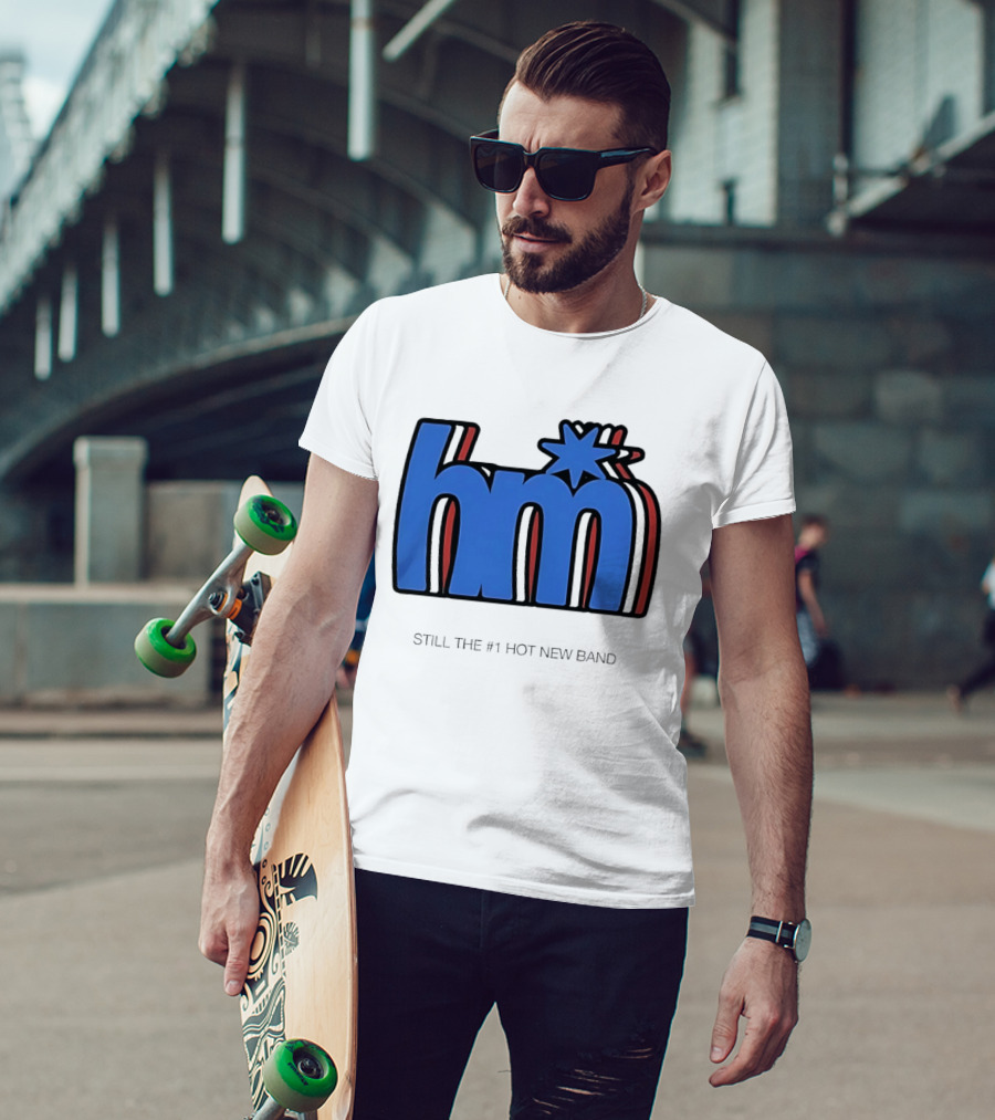 HM Still The Number 1 Hot New Band Blue Star 3D Layered Shadow T-Shirt