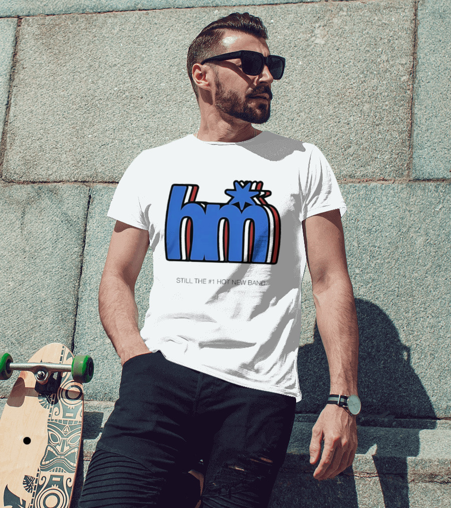 HM Still The Number 1 Hot New Band Blue Star 3D Layered Shadow T-Shirt