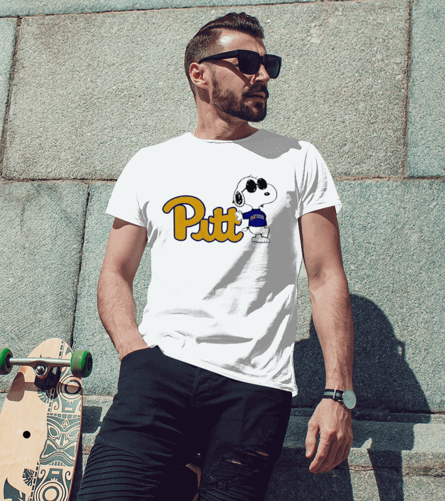 Pittsburgh Panthers NCAA Pitt Snoopy Sunglasses Cartoon T-Shirt