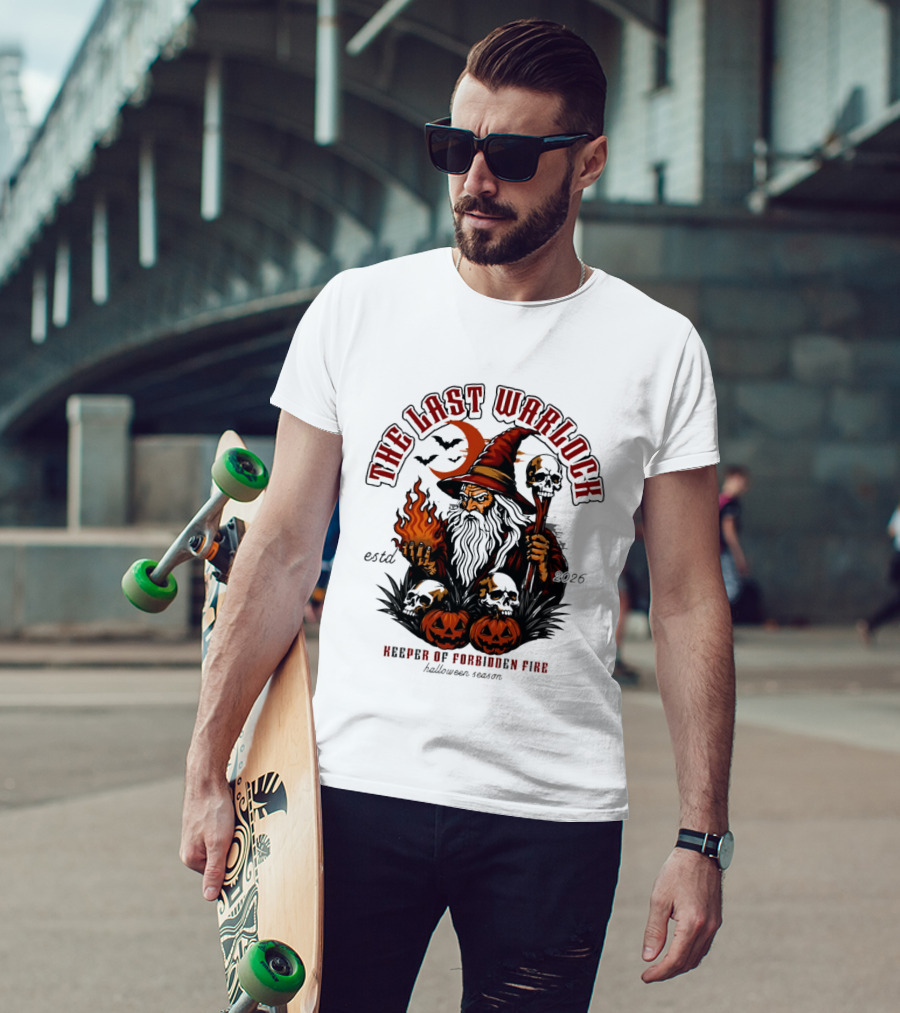 The Last Warlock Keeper Of Forbidden Fire Halloween 2026 T-Shirt
