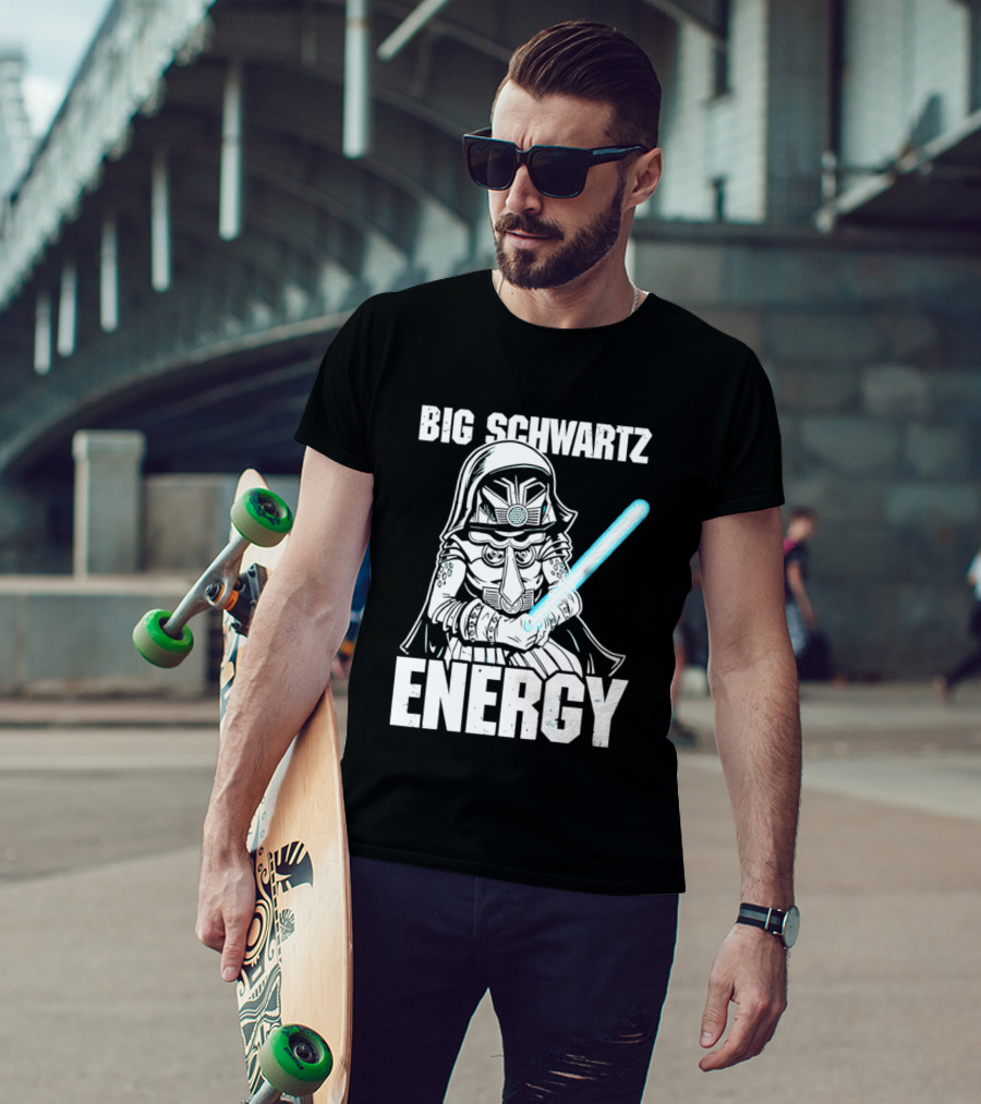 Big Schwartz Energy Dark Helmet Glowing Blue Sword T-Shirt