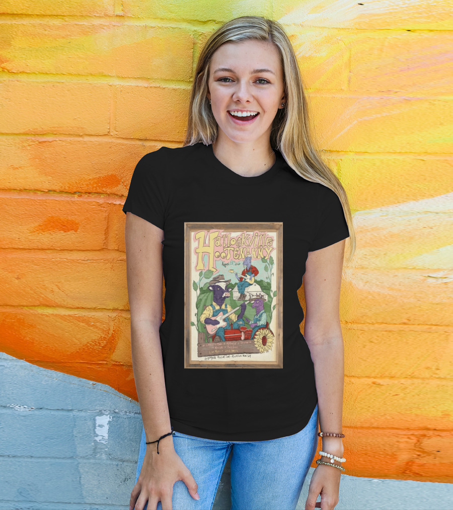 Hallockville Hootenanny August 15 2026 Live Music Farm Riverhead NY T-Shirt