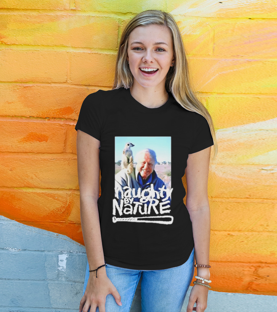 Naughty By Nature David Attenborough Meerkat Wildlife Photo T-Shirt