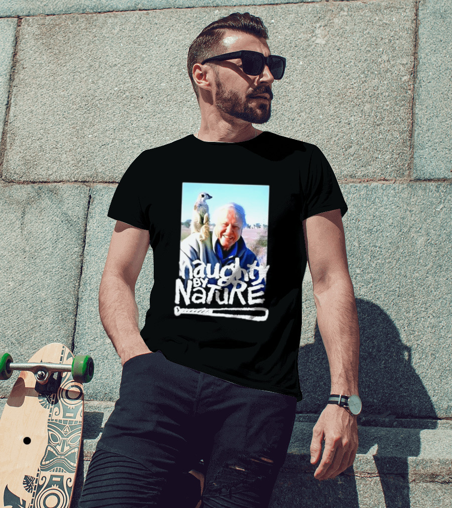 Naughty By Nature David Attenborough Meerkat Wildlife Photo T-Shirt