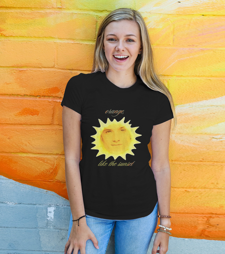 Orange Like The Sunset Face In Sun Design Peeta T-Shirt