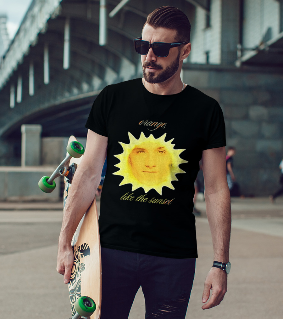 Orange Like The Sunset Face In Sun Design Peeta T-Shirt