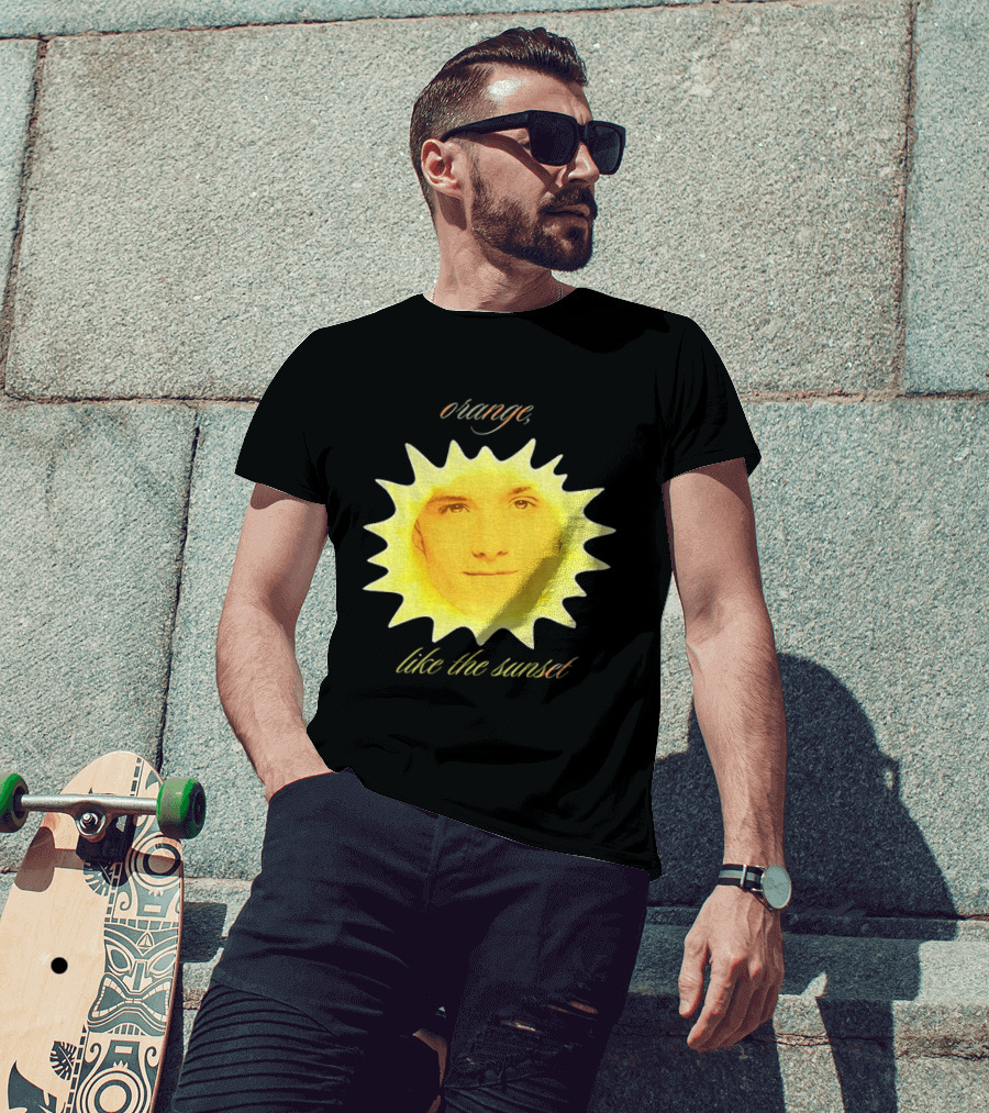 Orange Like The Sunset Face In Sun Design Peeta T-Shirt