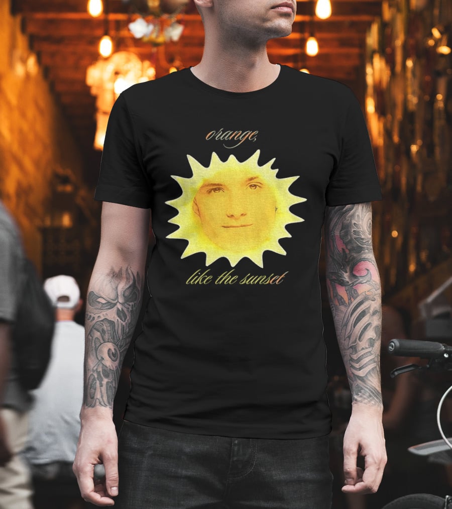 Orange Like The Sunset Face In Sun Design Peeta T-Shirt