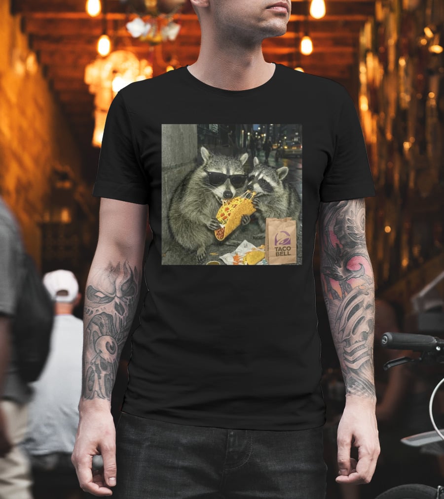 Taco Bell Raccoons Enjoying A Tasty Street Taco Night T-Shirt
