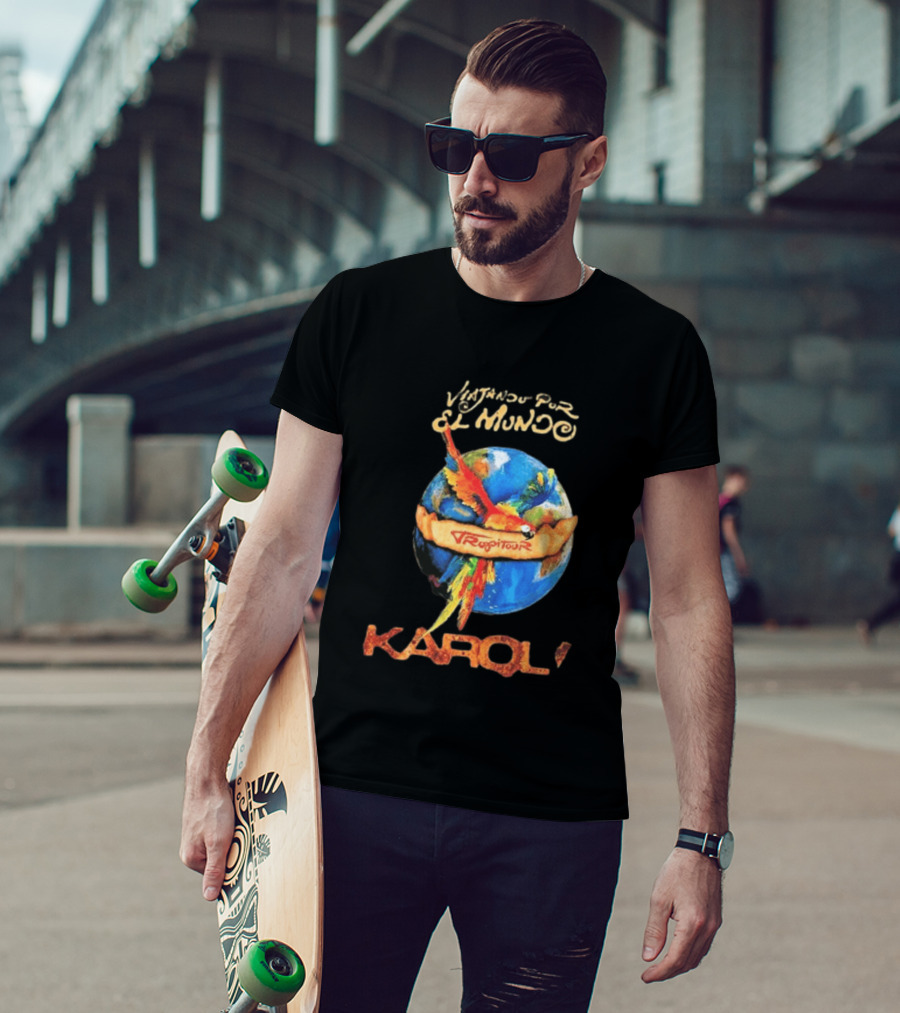 Viajando Por El Mundo Tropitour 2026 Karol G Dates T-Shirt