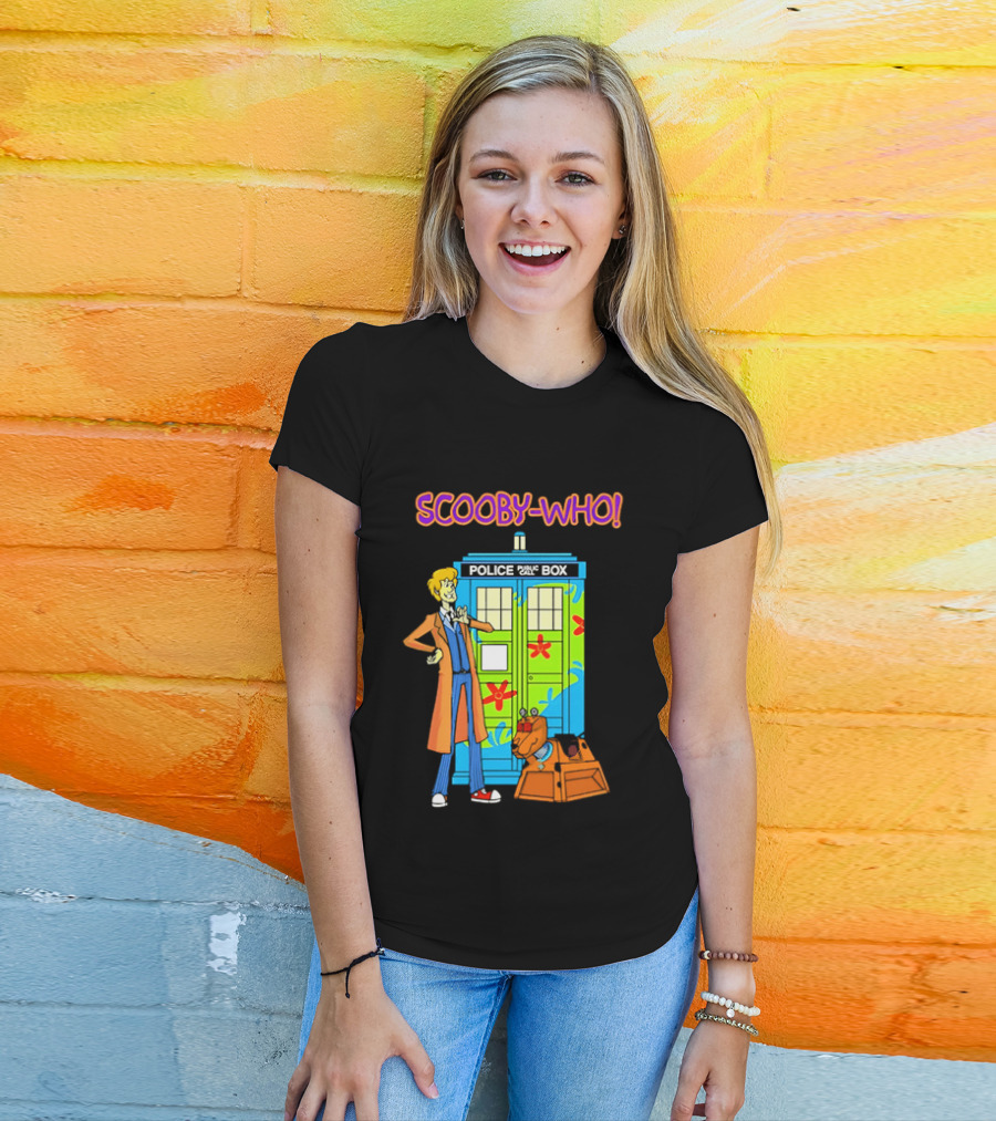 Scooby Who Shaggy Tenth Doctor Mystery Machine Painted Tardis K9 Robot T-Shirt