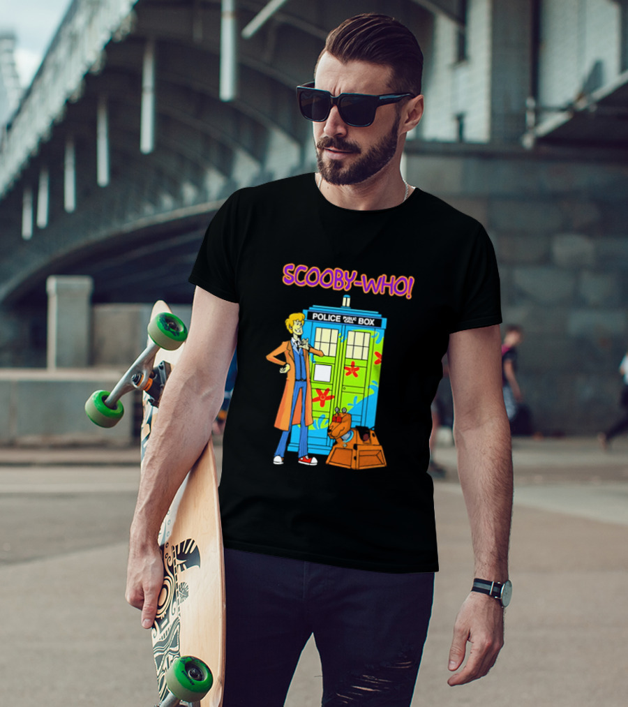 Scooby Who Shaggy Tenth Doctor Mystery Machine Painted Tardis K9 Robot T-Shirt