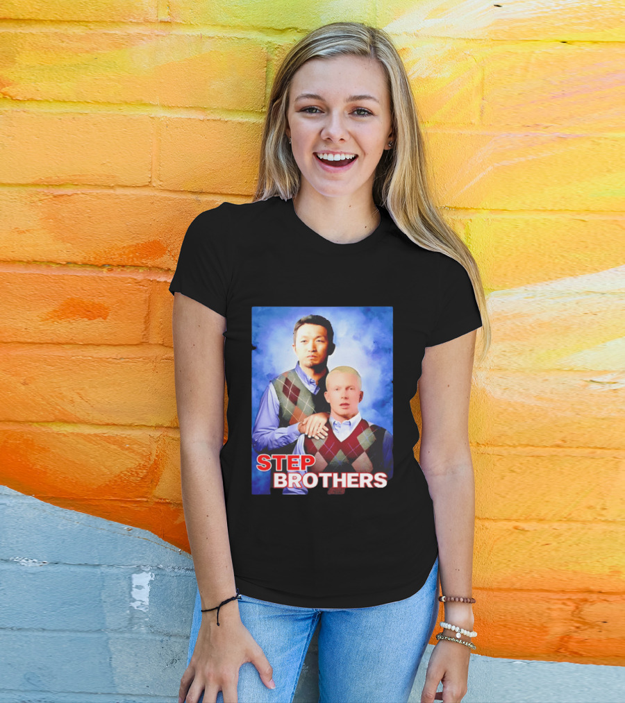 Step Brothers Two Men Argyle Vests Blue T-Shirt