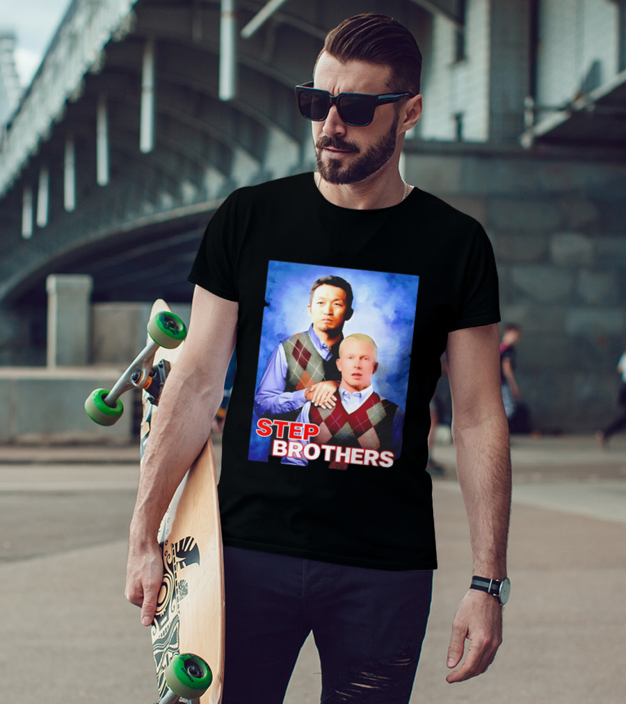 Step Brothers Two Men Argyle Vests Blue T-Shirt