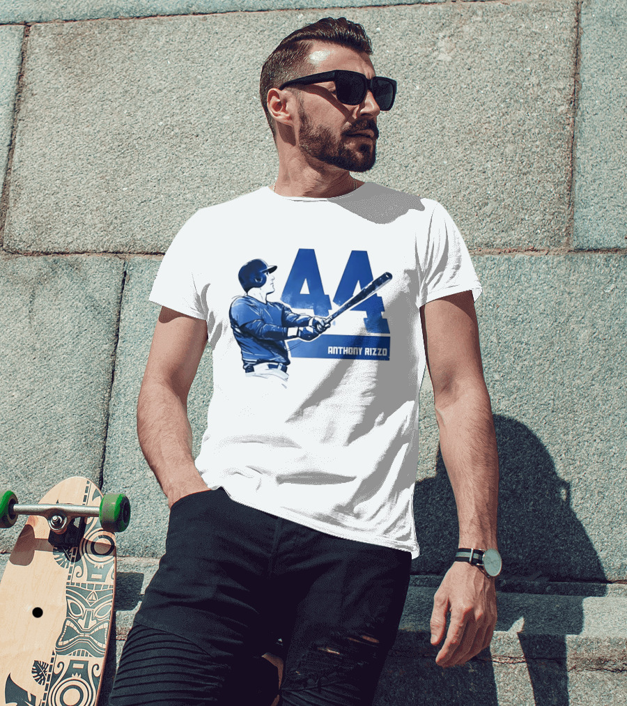 Anthony Rizzo 44 Swinging Blue Baseball Batter T-Shirt
