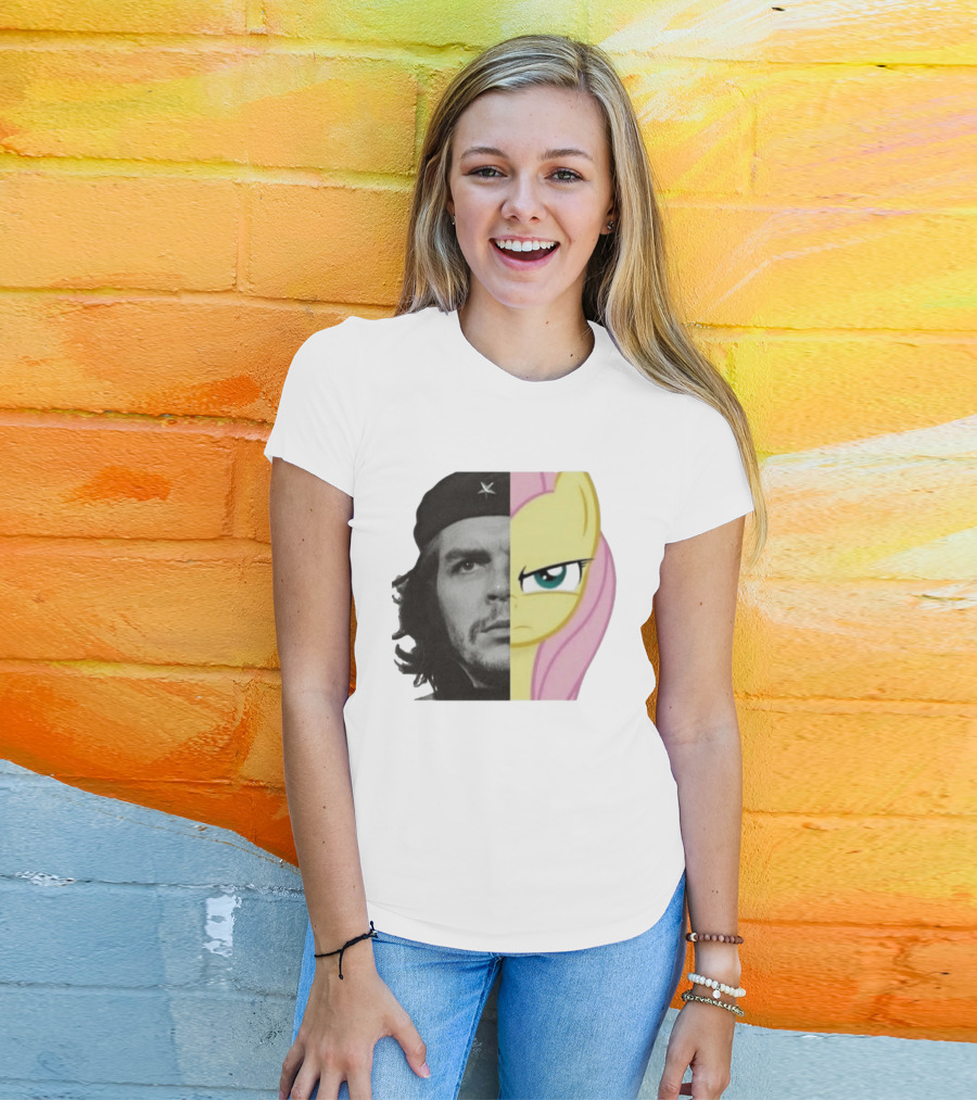 Che Guevara Fluttershy Crossover Fusion Face Mashup T-Shirt