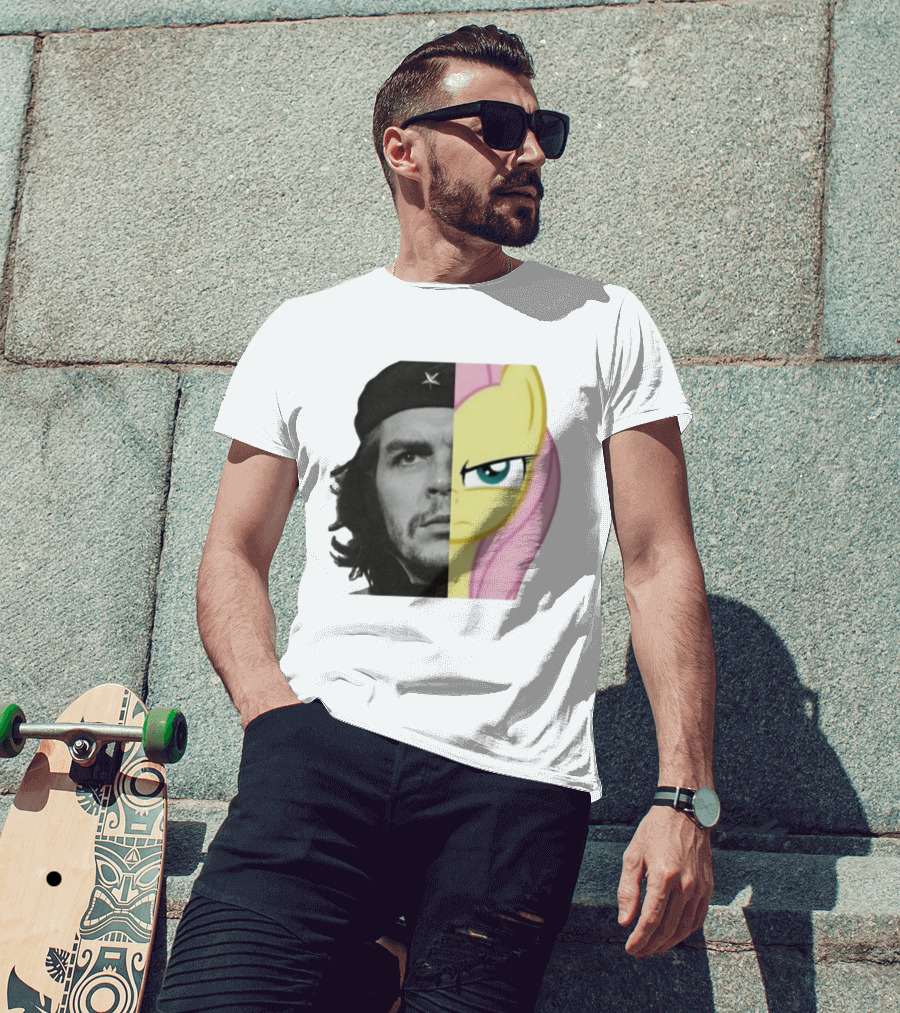 Che Guevara Fluttershy Crossover Fusion Face Mashup T-Shirt