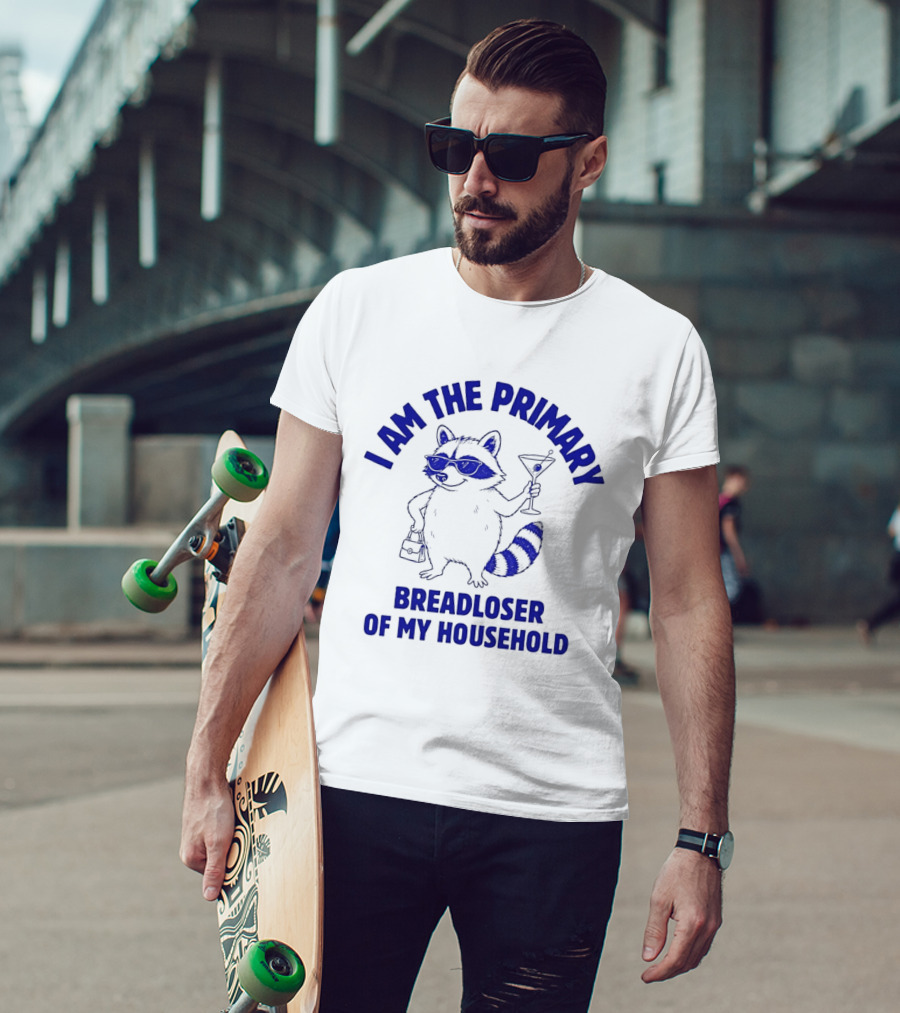 I Am The Primary Breadloser Of My Household Raccoon Sunglasses Martini Handbag T-Shirt