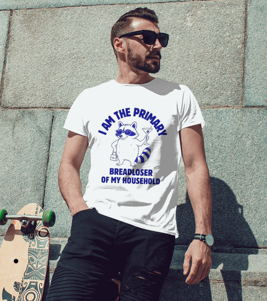 I Am The Primary Breadloser Of My Household Raccoon Sunglasses Martini Handbag T-Shirt