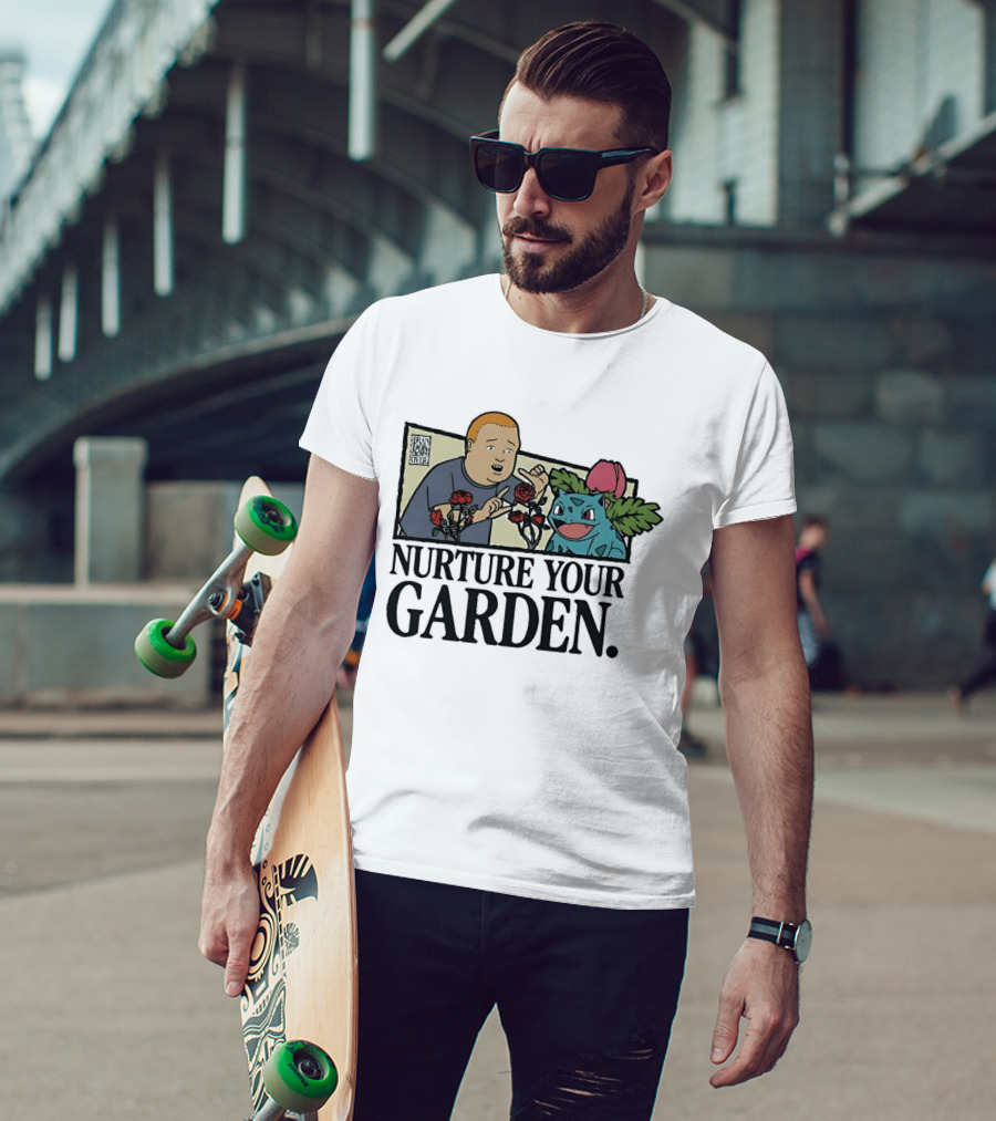 Bobby Hill Ivysaur Roses Nurture Your Garden Cartoon T-Shirt