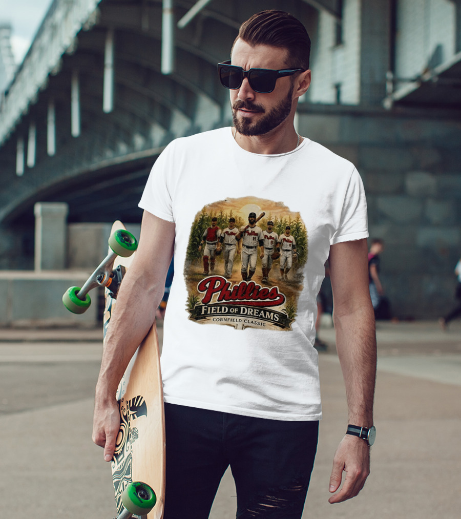 Phillies Field Of Dreams Cornfield Classic Vintage Baseball Magic T-Shirt