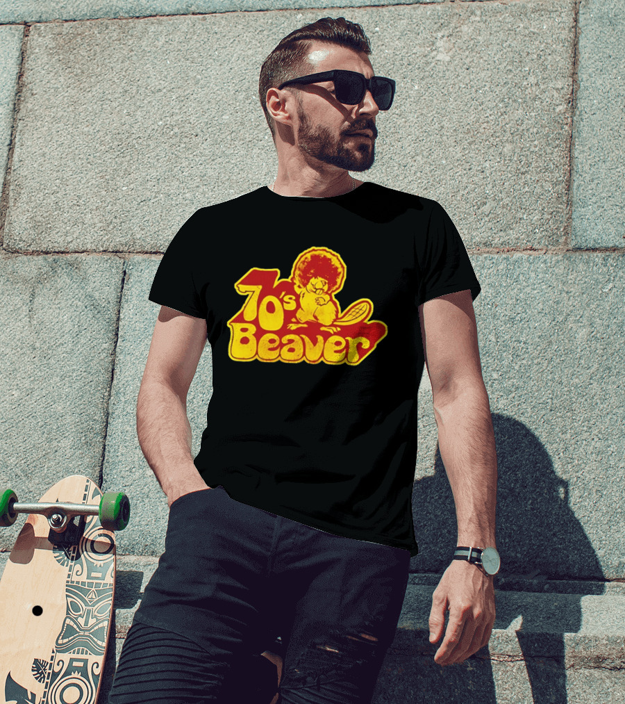 70's Beaver Retro Funky Cartoon T-Shirt