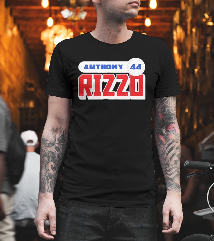 Anthony Rizzo 44 Red Blue Block Jersey Number T-Shirt