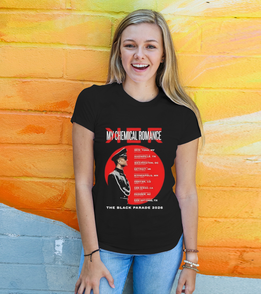 My Chemical Romance The Black Parade 2026 Tour Cities T-Shirt