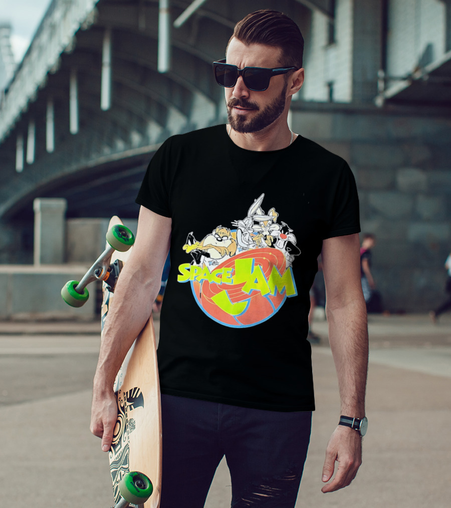 Space Jam Looney Tunes Characters Dynamic Pose T-Shirt