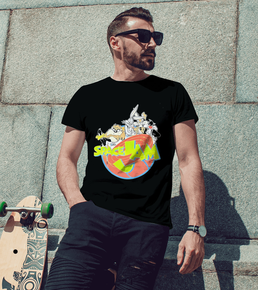 Space Jam Looney Tunes Characters Dynamic Pose T-Shirt