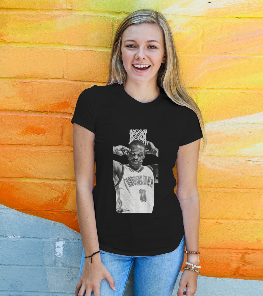 Russell Westbrook Masked OKC Thunder Basketball Legend Iconic Number 0 T-Shirt