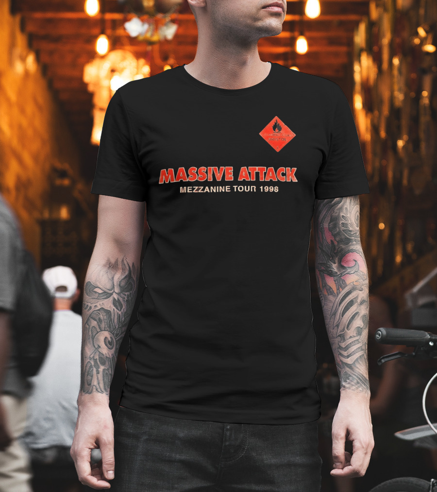 Massive Attack Flammable Gas Bristol Mezzanine Tour 1998 T-Shirt