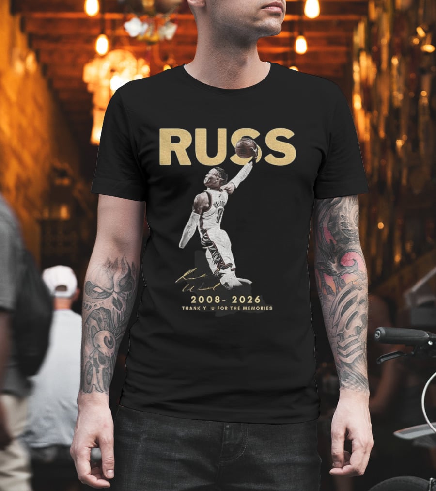 RUSS Russell Westbrook 2008 2026 Thank You For The Memories T-Shirt