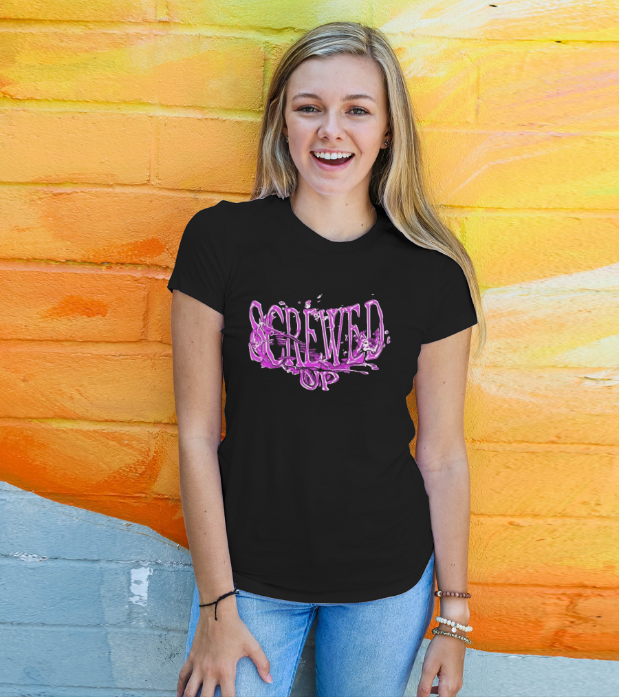 Screwed Up Purp Splash Effect T-Shirt