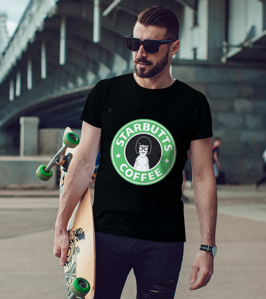 Starbutts Coffee Parody Tina Belcher Green Circular T-Shirt