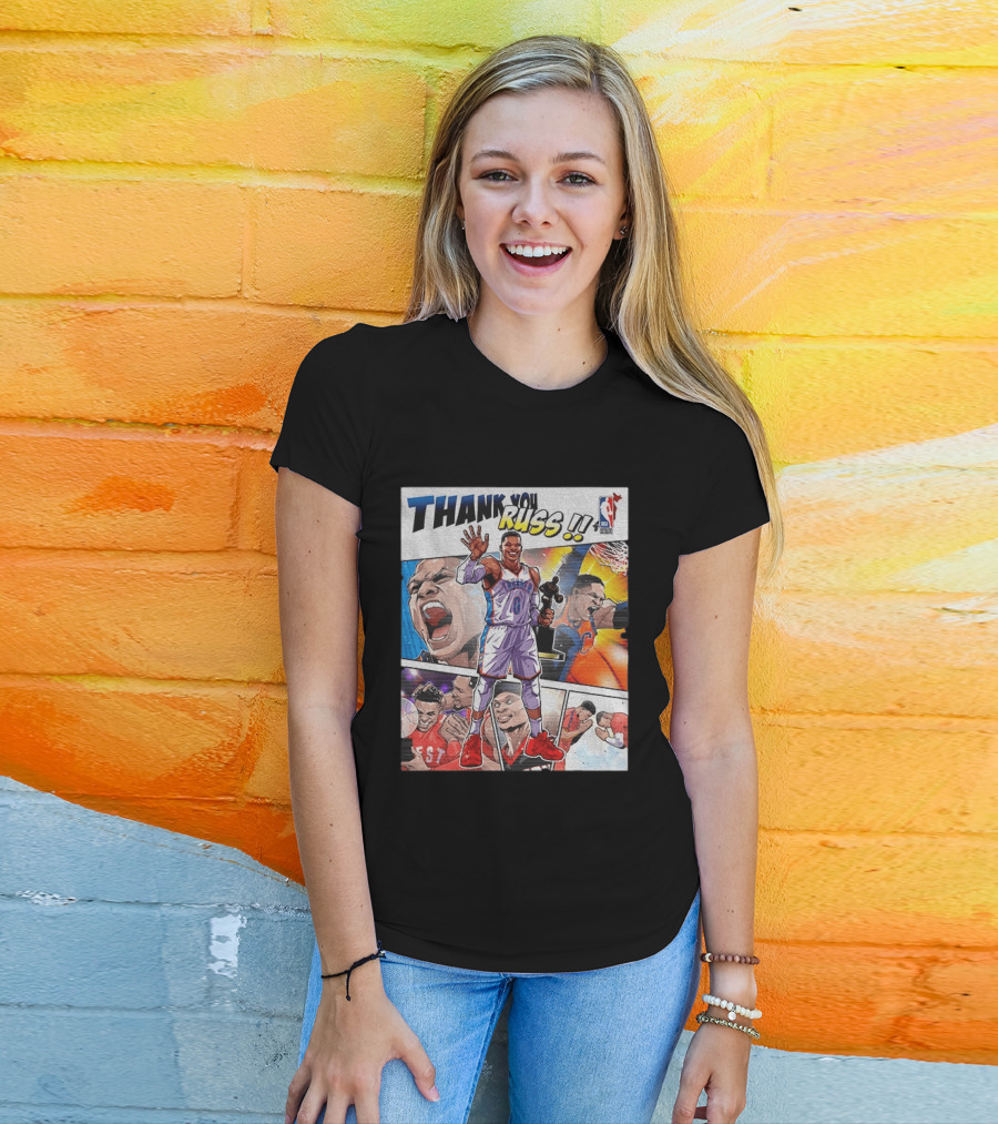 Thank You Russ NBA Tribute Mister Triple Double Legend Iconic Moments T-Shirt
