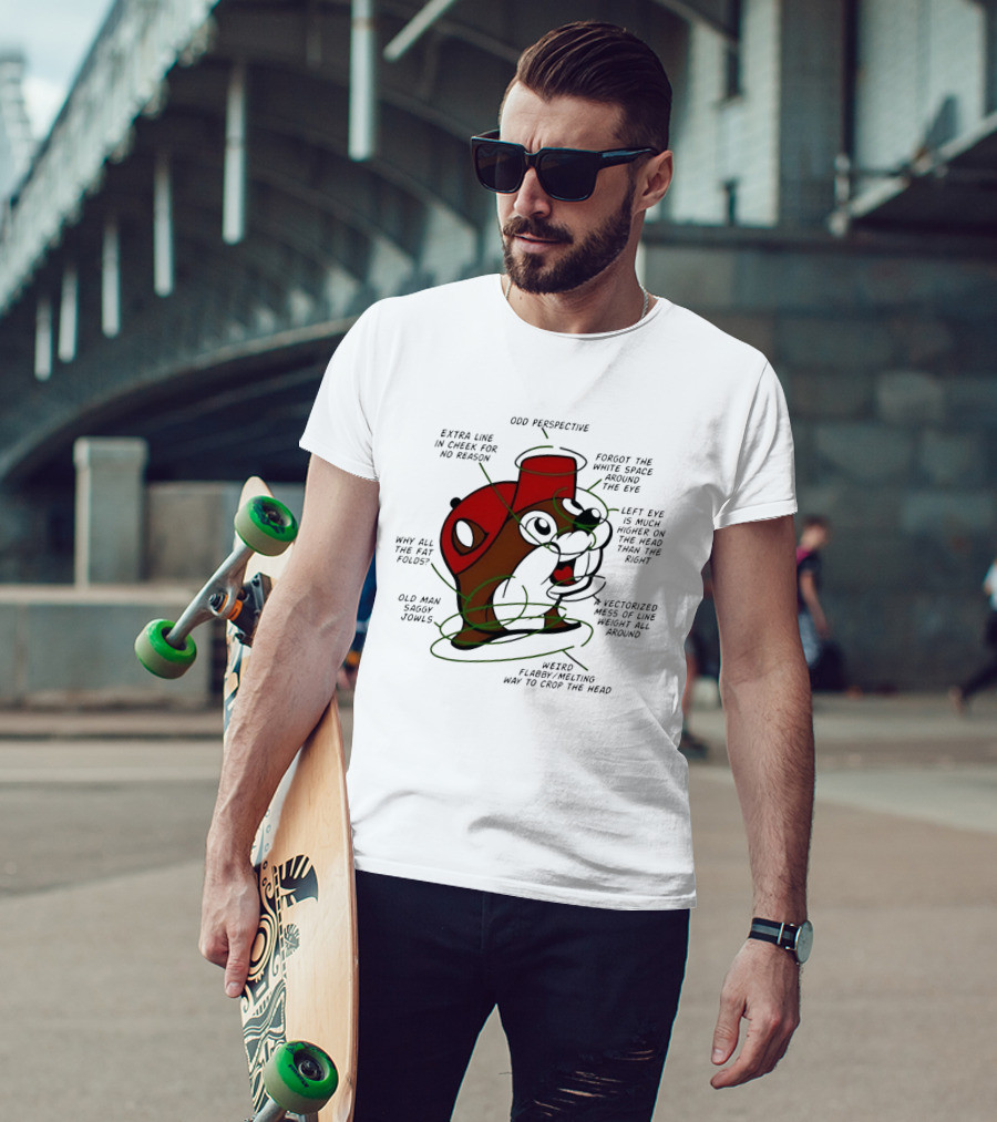 Buc Ee's Odd Perspective Extra Line Vectorized Mess Critique T-Shirt