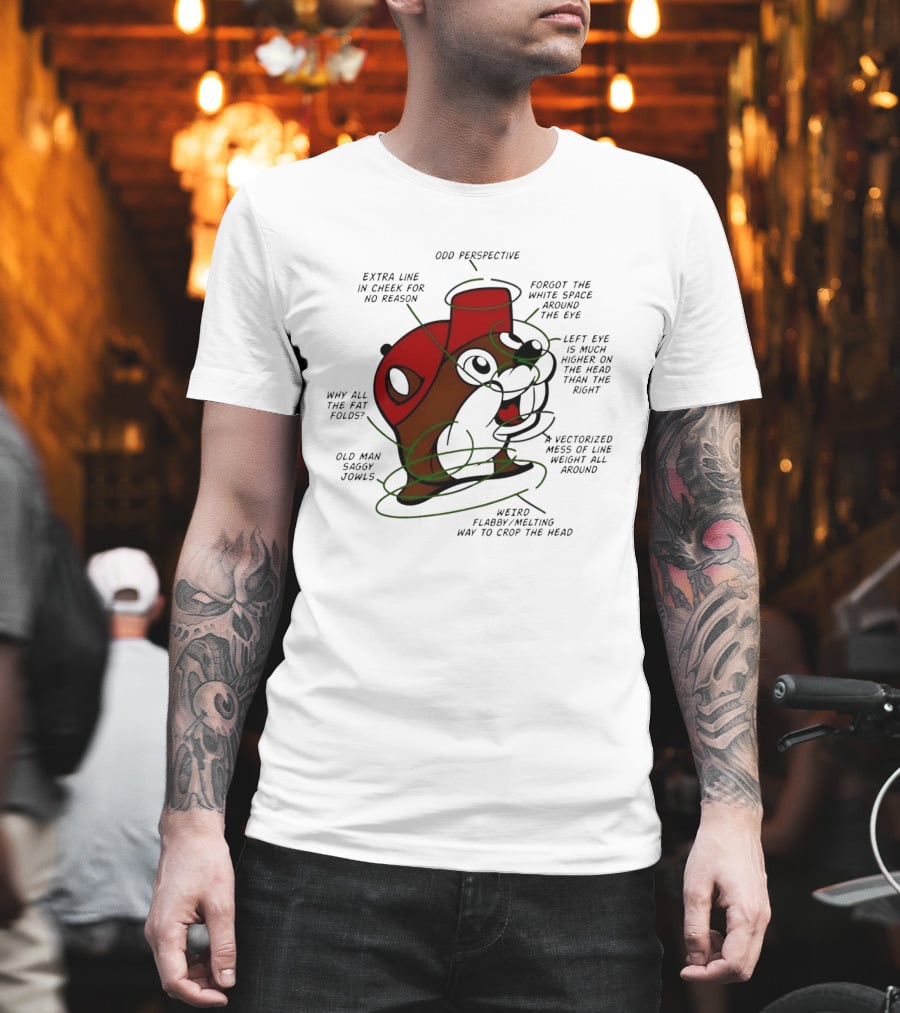 Buc Ee's Odd Perspective Extra Line Vectorized Mess Critique T-Shirt