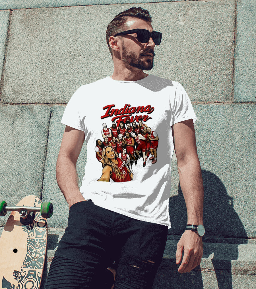 Indiana Fever Team Selfie Caitlin Clark Sophie Cunningham T-Shirt