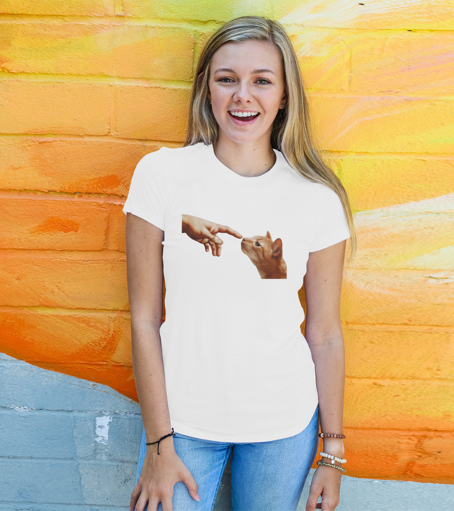 The Creation Of Adam Cat Edition T-Shirt