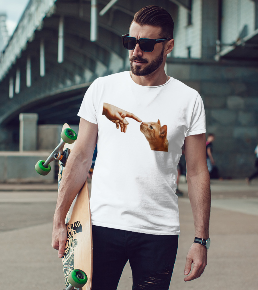 The Creation Of Adam Cat Edition T-Shirt
