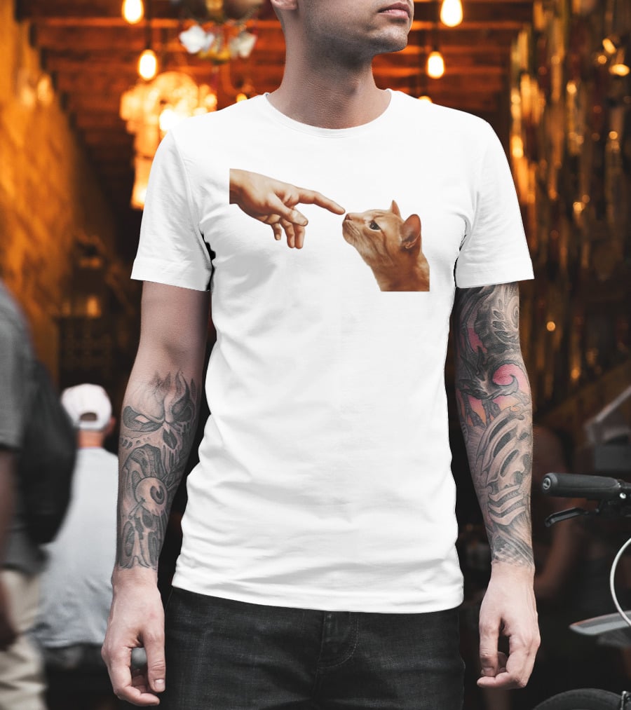 The Creation Of Adam Cat Edition T-Shirt