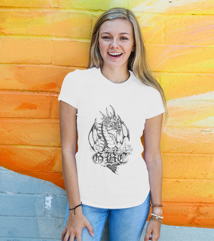 Goth Boi Clique Skull Dragon Artwork With Gothic Letters And Mythical Creature T-Shirt