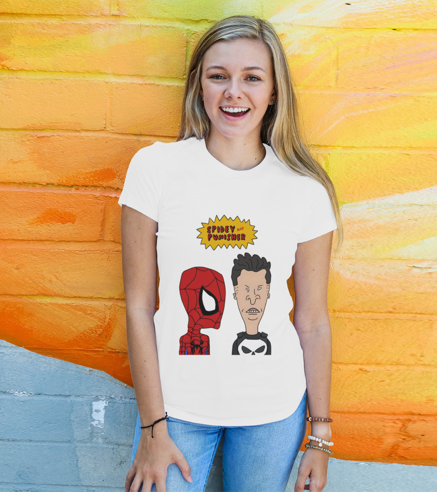 Beavis And Butt Head Spider Man Punisher Parody Marvel Mashup T-Shirt