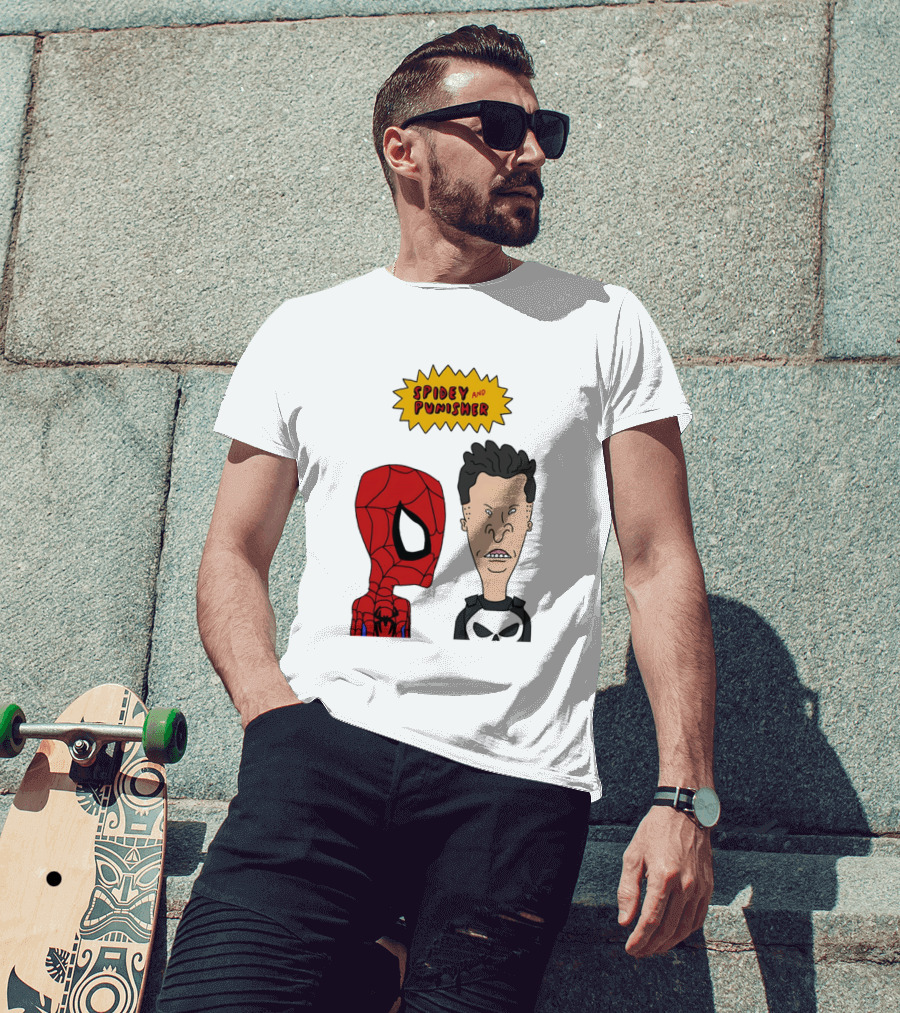 Beavis And Butt Head Spider Man Punisher Parody Marvel Mashup T-Shirt